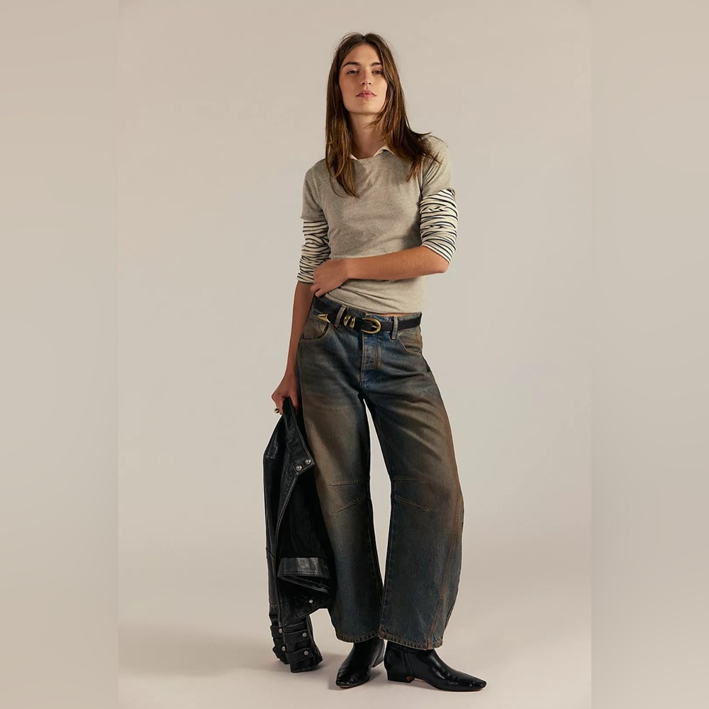 NWT* - We The Free Barrel Jeans - Mid Rise - Lost In The Desert - Size 32 - Picture 3 of 16